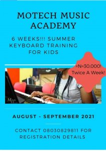 Summer keyboard training for kids