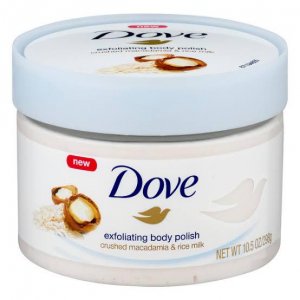 DOVE Exfoliating Body Polish, crushed macadamia and rice milk