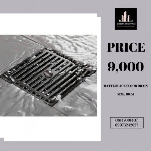 Matte black floor drain 10cm