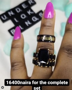 Black and gold wedding band