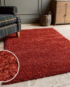 Premium fluffy shaggy rug red