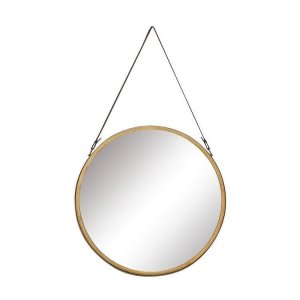 Stylish mirror with flaux leather strap