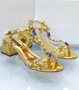 Gold rhinestone gladiator Sandals