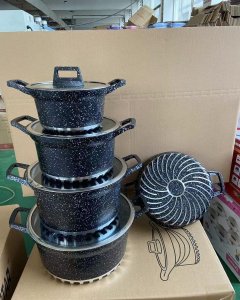 Black spotted Granite pots