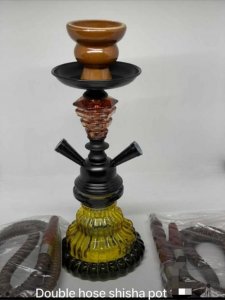 Double hose shisha pot