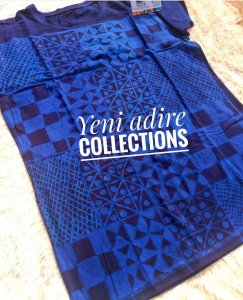 Adire or Ankara unisex, round neck, top