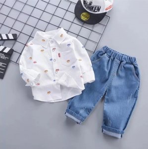 Boys Car print shirt and denim shirt