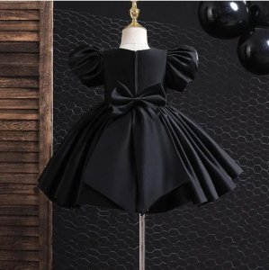 Girls satin puff ball dress