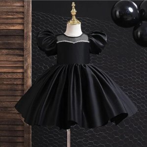 Girls satin puff ball dress
