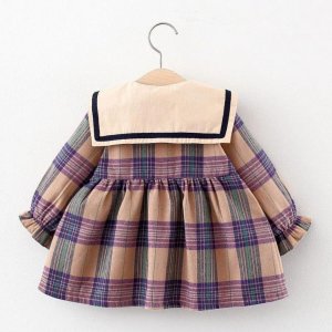 Girls collar plaid dress