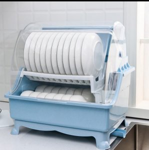 Plate rack with cover