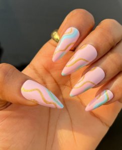 Glueless stiletto nail set
