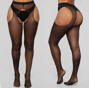 Black garter tights