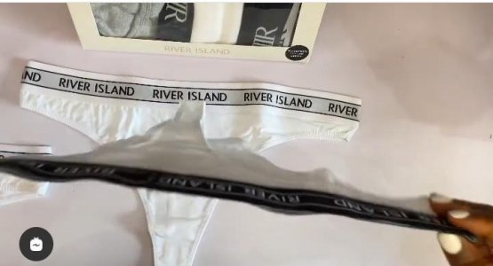 White branded thongs