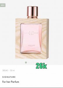 Signature for her perfume