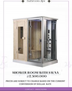 Shower room with sauna