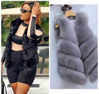 Luxury faux fur sleeveless winter vest