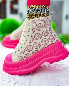 Pink trendy footwear