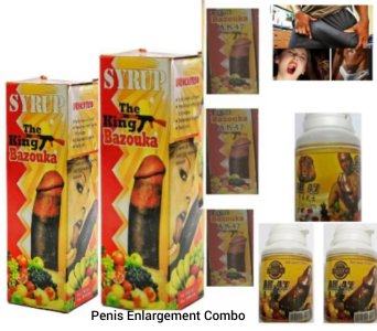 2 The King Bazouka AK47 Syrup+3 Mini Bazouka Cream+ 3 AK 47 Penis Enlargement Capsule