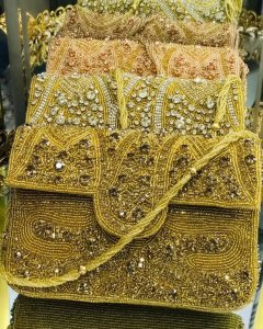 Dazzling crystal evening clutch purses