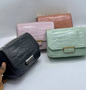 Croc- Effect Crossbody Bag