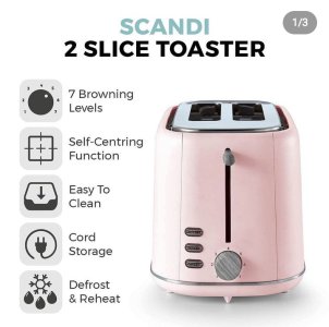 2 Slice Toaster with Adjustable Browning Control,