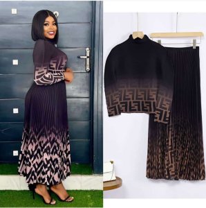 Luxury designer Prints Miyaki 2pc set