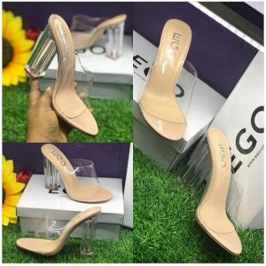 Transparent Glass Heel Slipper